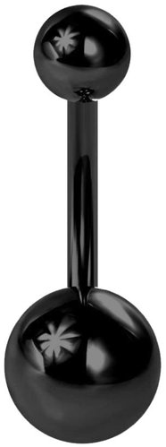 PININ Piercing do pupíku s vnitřním závitem, černý – titan - Piercing - Main image