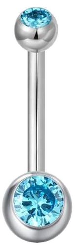 PININ Piercing do pupíku s vnitřním závitem, leštěný – titan modrý - Piercing - Main image