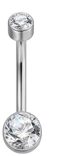 PININ Piercing do pupíku s vnitřním závitem, leštěný – titan stříbrný - Piercing - Main image