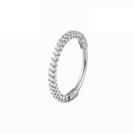 PININ Segmentový kroužek pro ucho, leštěný s kamínkem (0,8 mm / 1,2 mm) – titan - Piercing