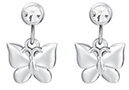 LUCA BARRA Butterfly and Zircon Steel Earrings - Earrings - Main image