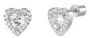 LUCA BARRA Hearts With White Zircons - Earrings - Main image