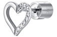 LUCA BARRA Mono Steel Earring With Heart With White Zircons - Earrings