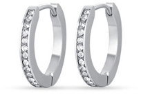 LUCA BARRA White Crystals - Earrings - Main image