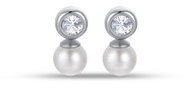 LUCA BARRA Synthetic Pearls With White Crystals - Earrings - Main image
