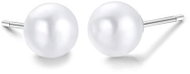 LUCA BARRA Steel Pearl Earrings 6mm - Earrings