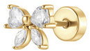 LUCA BARRA Ear Piercing In Steel Bow Shape With White Zircons Gold Color - Piercing - Fő fotó
