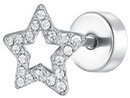 LUCA BARRA Ear Piercing In Steel Star Shape With White Zircons - Piercing - Fő fotó