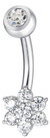 LUCA BARRA Steel Navel Piercing With Star-Cut White Zircons - Piercing - Main image