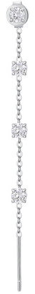 LUCA BARRA Single Steel Earring With White Crystals - Earrings - Main image