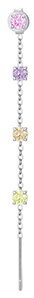 LUCA BARRA Single Earring In Steel With Multicolour Crystals - Earrings - Main image