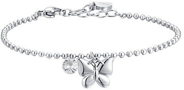 LUCA BARRA Butterfly Steel and Zircon Bracelet - Bracelet - Main image