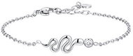 LUCA BARRA Steel Bracelet With Snake And White Crystal - Bracelet