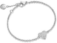 LUCA BARRA Steel Bracelet with Heart and White Crystals - Bracelet