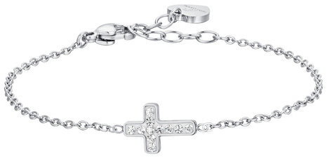 LUCA BARRA Bracelet In Steel Cross And Crystals - Karkötő - Fő fotó