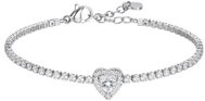 LUCA BARRA Tennis Bracelet In Steel With Heart With White Zircons - Bracelet