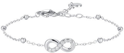 LUCA BARRA Steel Bracelet With Infinity And White Zircon Light Points - Bracelet - Main image