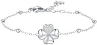 LUCA BARRA Steel Bracelet With Four-Leaf Clover And White Zircon Light Points - Bracelet