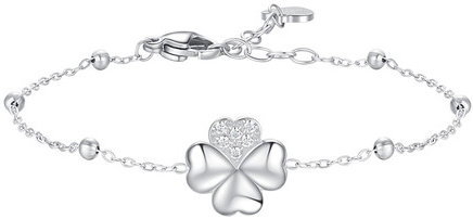 LUCA BARRA Steel Bracelet With Four-Leaf Clover And White Zircon Light Points - Karkötő - Fő fotó