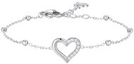 LUCA BARRA Steel Bracelet With White Zircon Heart And Light Points - Bracelet