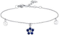 LUCA BARRA Steel Bracelet With Flower Pendant And Blue Zircon Petals - Bracelet