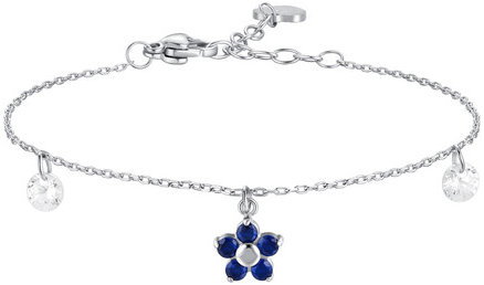 LUCA BARRA Steel Bracelet With Flower Pendant And Blue Zircon Petals - Karkötő - Fő fotó