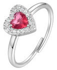 LUCA BARRA Ring With Heart With Red And White Zircons - Ring - Main image