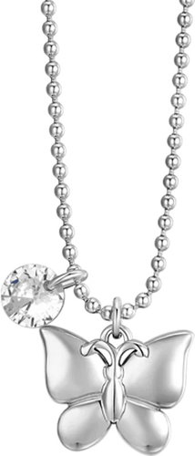 LUCA BARRA Butterfly Steel and Zircon Necklace - Necklace - Main image