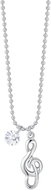 LUCA BARRA Steel Necklace with Music Note and White Zirconia - Necklace