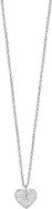 LUCA BARRA Steel Necklace With Heart And White Crystals - Necklace