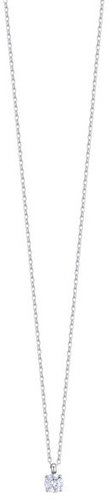LUCA BARRA Steel Light Point Necklace with White Crystal - Necklace - Main image