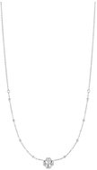 LUCA BARRA Steel Necklace With Four-Leaf Clover And White Zircon Points Of Light - Necklace