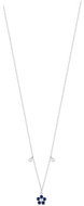 LUCA BARRA Steel Necklace With Flower Pendant With Blue Zircon Petals - Necklace