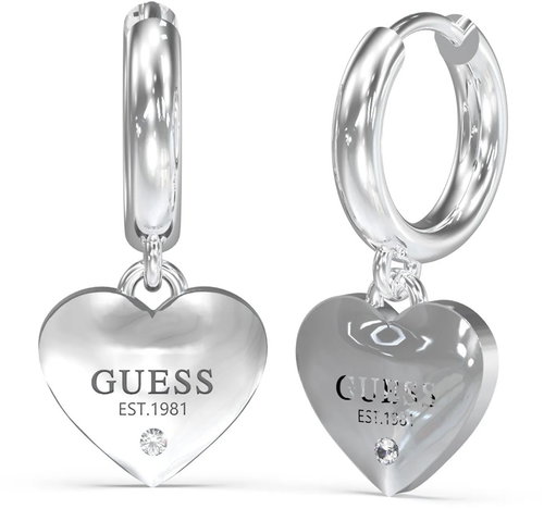 GUESS Huggie Me Ladies Silver Tone Earrings JUBE03145JWRHT/U - Earrings - Main image