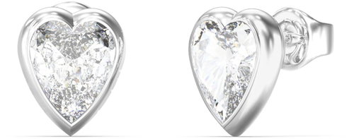 GUESS Crystal Love ladies silver-tone earrings JUBE06361JWRHT/U - Earrings - Main image