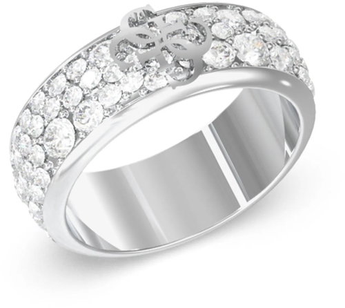 GUESS 4G Supreme Ladies Silver Tone Ring JUBR06403JWRH56 Size 56 - Ring - Main image