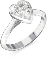 GUESS Crystal Love ladies silver-tone ring JUBR06363JWRH52 size 52 - Ring