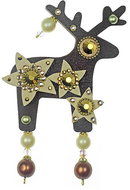  Large brooch Deers - Gold Star  - Brooch