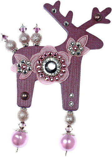  Large brooch Deers - Blueberry  - Brooch - Main image