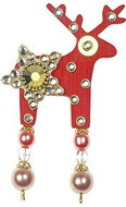  Mini brooch Deers - Lady  - Brooch