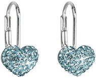 Náušnice EVOLUTION GROUP Stříbrné visací srdce dekorované krystaly Swarovski® 31125.3 (Ag925/1000, 1 g, modré - Náušnice