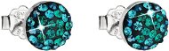 Mágikus zöld fülbevaló Swarovski kristályokkal díszített 31136,3 (925/1000, 1,5 g) - Fülbevaló