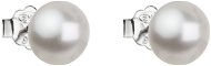 Biela náušnica perla dekorovaná krištáľmi Swarovski 31142.1 (925/1000, 0,9 g) - Náušnice