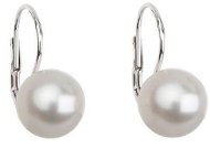 Fehér gyöngy fülbevaló Swarovskival díszített  31143,1 (925/1000, 3,2 g) - Fülbevaló