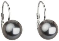 Grey pearl earrings decorated with Swarovski crystals 31143.3 (925/1000, 2.7g) - Earrings