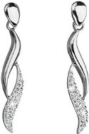 Crystal Wavelet Earrings Decorated with Swarovski Crystals 31162.1 (925/1000, 2.6g) - Earrings