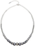 Grey Pearl Necklace with Swarovski Elements 32008.3 (925/1000, 25.5 g) - Necklace