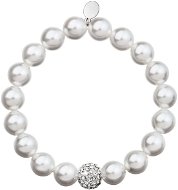 Biely perlový náramok zdobený krištáľmi Swarovski 33074.1 - Náramok