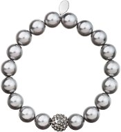 EVOLUTION GROUP Light grey perlový náramok dekorovaný kryštálmi Swarovski  33074.3 (Ag925/1000, 23,0 g) - Náramok