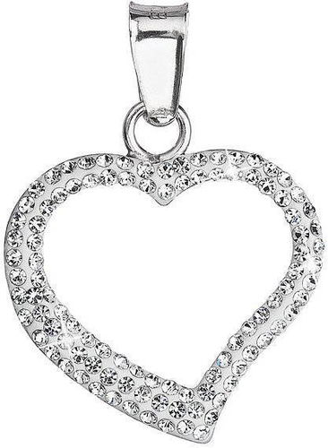 EVOLUTION GROUP Srdce, dekorované krystaly Swarovski 34093.1 (Ag925/1000; 0,2 g, bílé) - Přívěsek - Hlavní obrázek